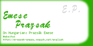 emese prazsak business card