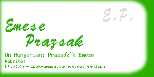 emese prazsak business card